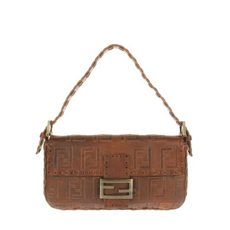 vintage fendi woven leather bag|fendi old baguette 1990.